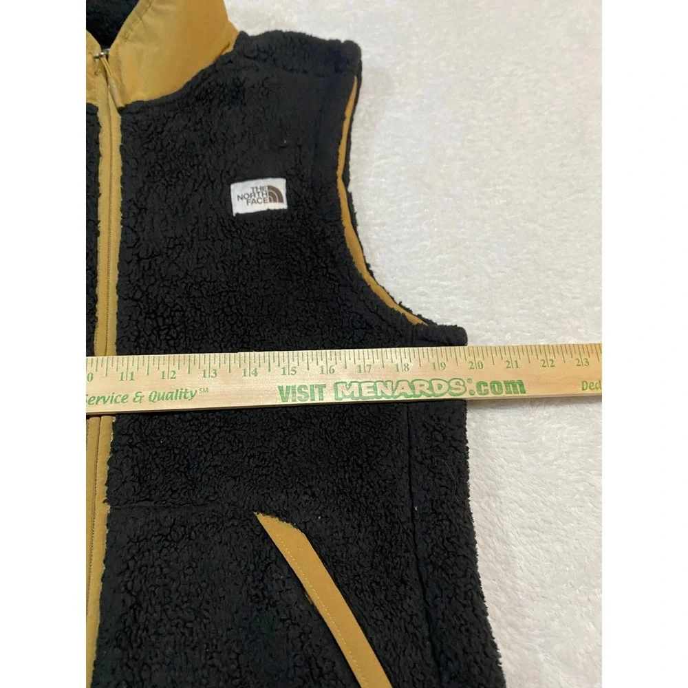 The North Face Campshire Sherpa Fleece Vest Black Tan NF0A3YRU Mens Small